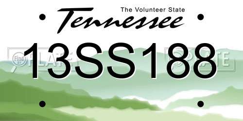 13SS188 Tennessee License Plate