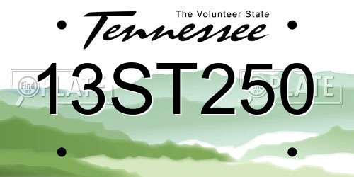 13ST250 Tennessee License Plate