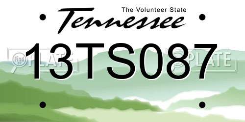 13TS087 Tennessee License Plate