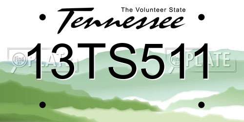 13TS511 Tennessee License Plate