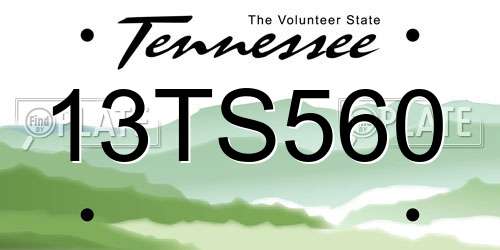 13TS560 Tennessee License Plate