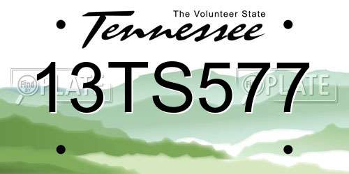 13TS577 Tennessee License Plate