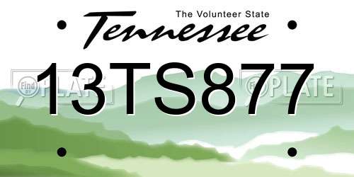 13TS877 Tennessee License Plate