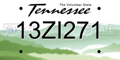 13ZI271 Tennessee License Plate