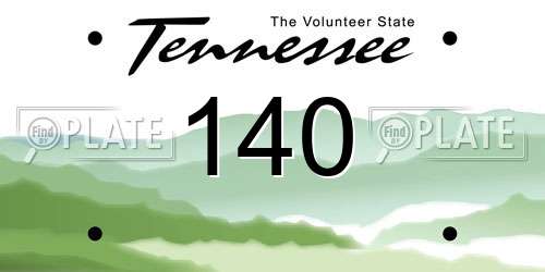 140 Tennessee License Plate