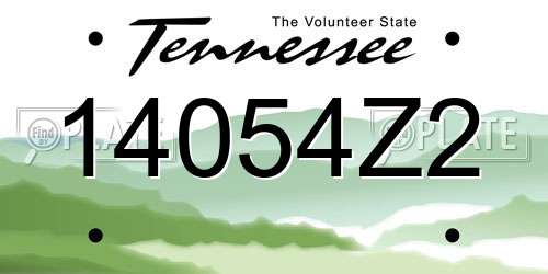 14054Z2 Tennessee License Plate