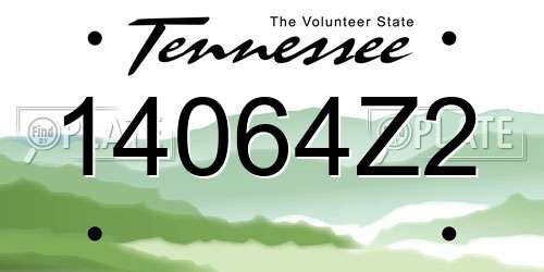14064Z2 Tennessee License Plate