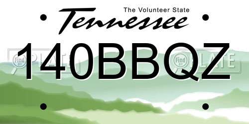 140BBQZ Tennessee License Plate