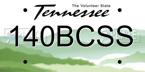 140BCSS Tennessee License Plate