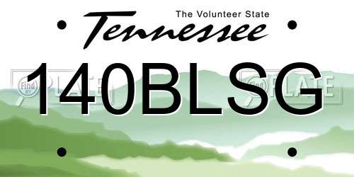 140BLSG Tennessee License Plate