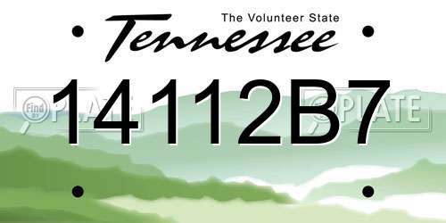 14112B7 Tennessee License Plate