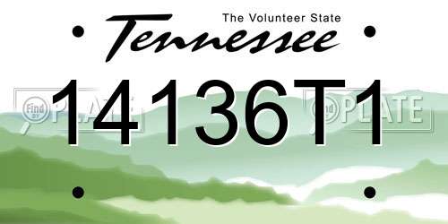 14136T1 Tennessee License Plate