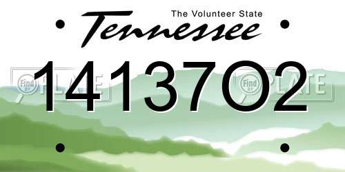14137O2 Tennessee License Plate