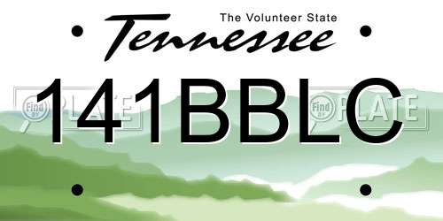 141BBLC Tennessee License Plate