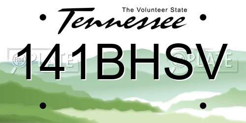 141BHSV Tennessee License Plate