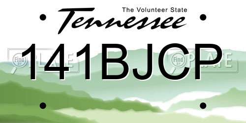 141BJCP Tennessee License Plate