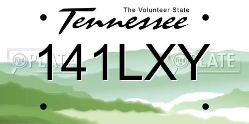 141LXY Tennessee License Plate