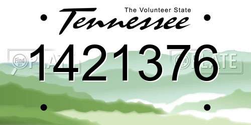 1421376 Tennessee License Plate