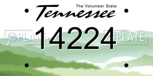 14224 Tennessee License Plate