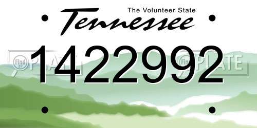1422992 Tennessee License Plate