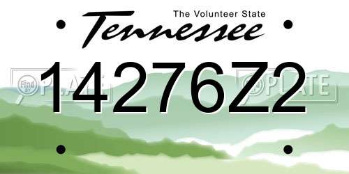 14276Z2 Tennessee License Plate