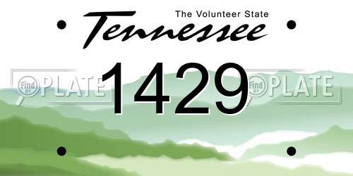 1429 Tennessee License Plate