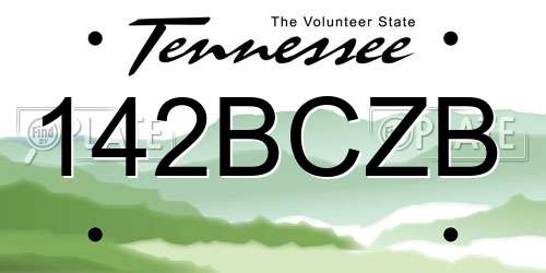 142BCZB Tennessee License Plate