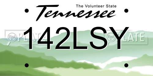 142LSY Tennessee License Plate