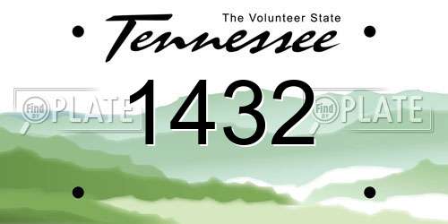1432 Tennessee License Plate