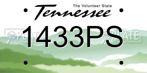 1433PS Tennessee License Plate