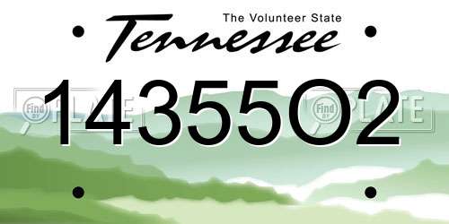 14355O2 Tennessee License Plate