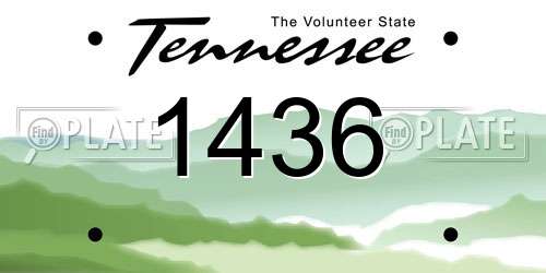 1436 Tennessee License Plate