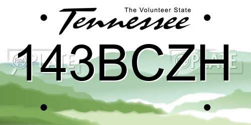 143BCZH Tennessee License Plate