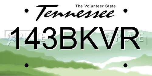 143BKVR Tennessee License Plate