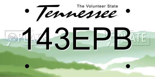 143EPB Tennessee License Plate