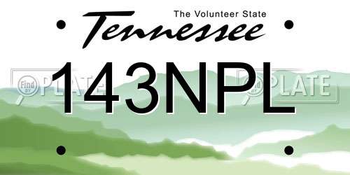 143NPL Tennessee License Plate