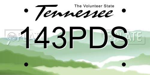 143PDS Tennessee License Plate