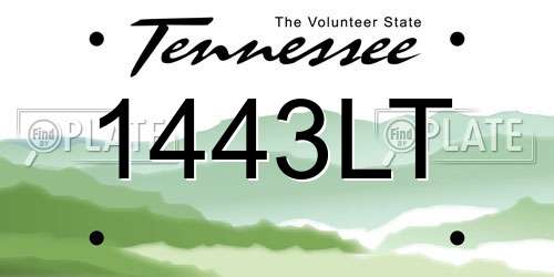1443LT Tennessee License Plate