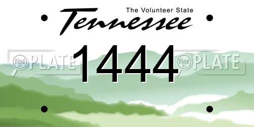 1444 Tennessee License Plate