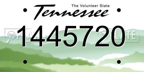 1445720 Tennessee License Plate