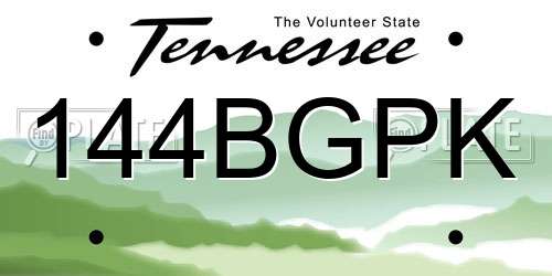 144BGPK Tennessee License Plate