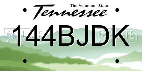 144BJDK Tennessee License Plate