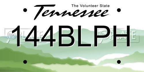 144BLPH Tennessee License Plate