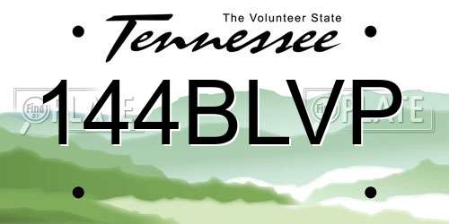 144BLVP Tennessee License Plate