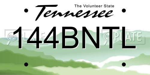 144BNTL Tennessee License Plate