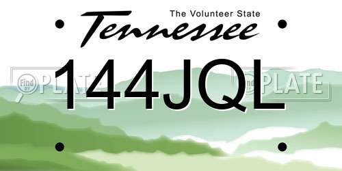 144JQL Tennessee License Plate