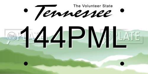 144PML Tennessee License Plate