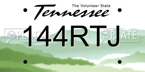 144RTJ Tennessee License Plate