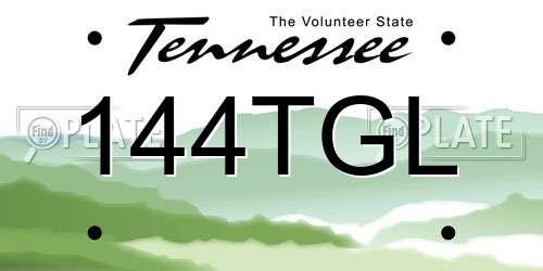 144TGL Tennessee License Plate