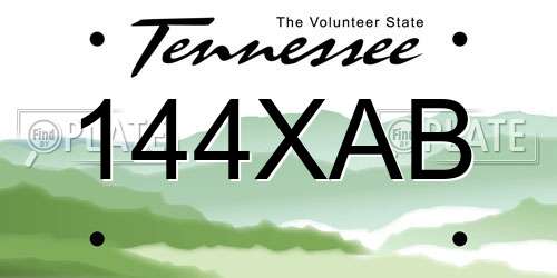 144XAB Tennessee License Plate